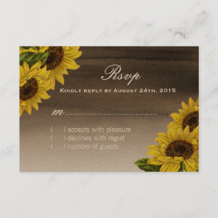 Watercolour Sunflower RSVP Cards