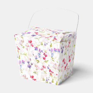 Watercolour Sweet Peas pretty floral Favour Box