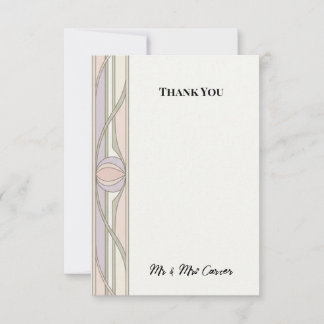 Watercolour Thistle Scottish Wedding Thank You Car Card
