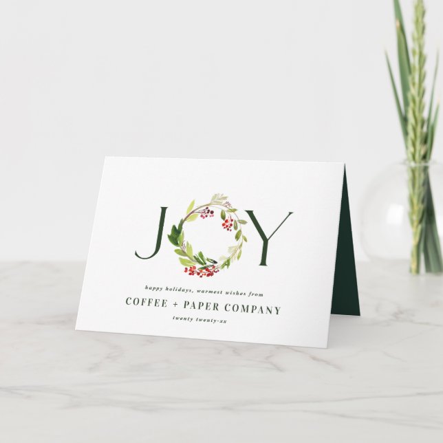 Watercolour traditional botanical modern holiday c card (Front)