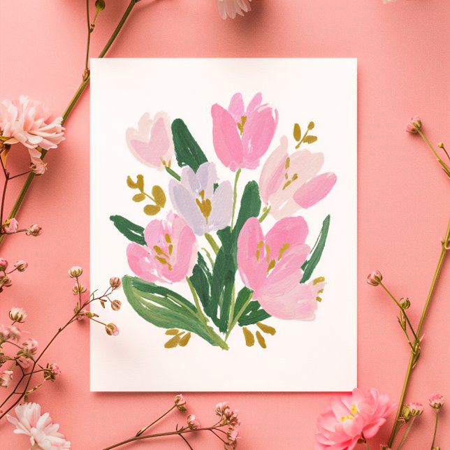 Watercolour Tulips Mother’s Day Card minimal (Creator Uploaded)
