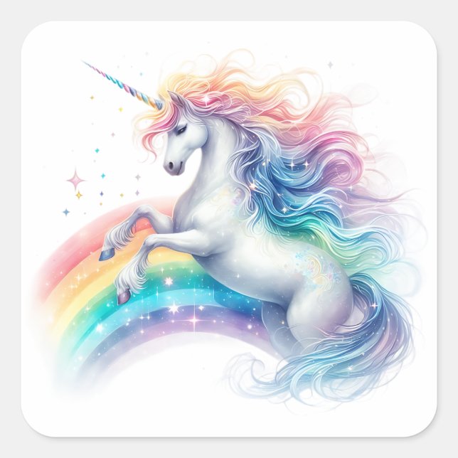 Watercolour Unicorn Stickers (Front)