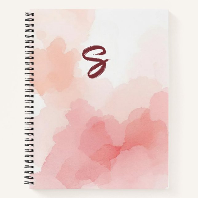 Watercolour Wash Initial Planner Notebook (Front)