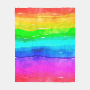 Watercolour watercolor paint wash fleece blanket