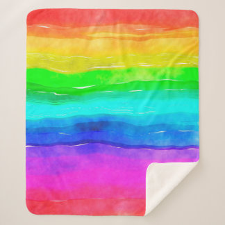 Watercolour watercolor paint wash sherpa blanket