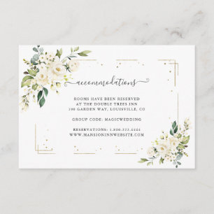 Watercolour White Floral Gold Confetti Wedding Enclosure Card