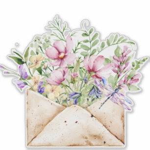 Watercolour Wild Flower Posy Bouquet in Envelope
