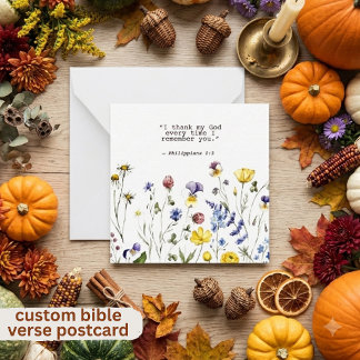 Watercolour Wild Flower Thanksgiving Card