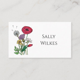 Watercolour Wildflower  Place Card