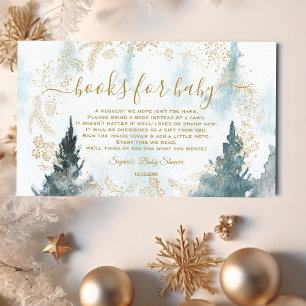 Watercolour Winter Scenery Gold Books For Baby Enclosure Card