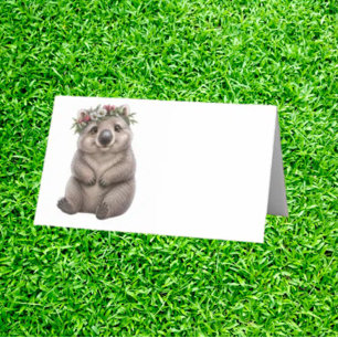 Watercolour Wombat Party Place Card