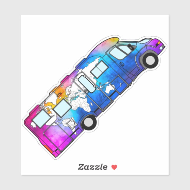 watercolour world map RV - STICKER (Sheet)