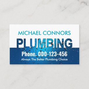 Waterdrop Bubbles Plumbing Signage Business Card