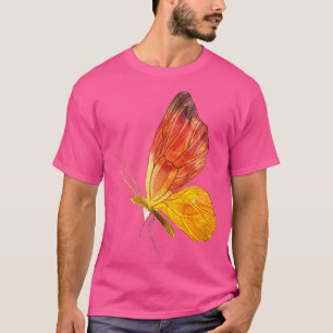 Watered and orange colour blue butterfly T-Shirt