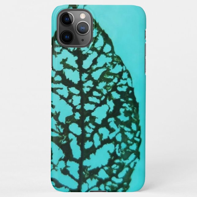 Watered Leaf Ring Holder iPhone Case (Back)