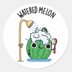 Watered Melon Funny Watermelon Pun Classic Round Sticker