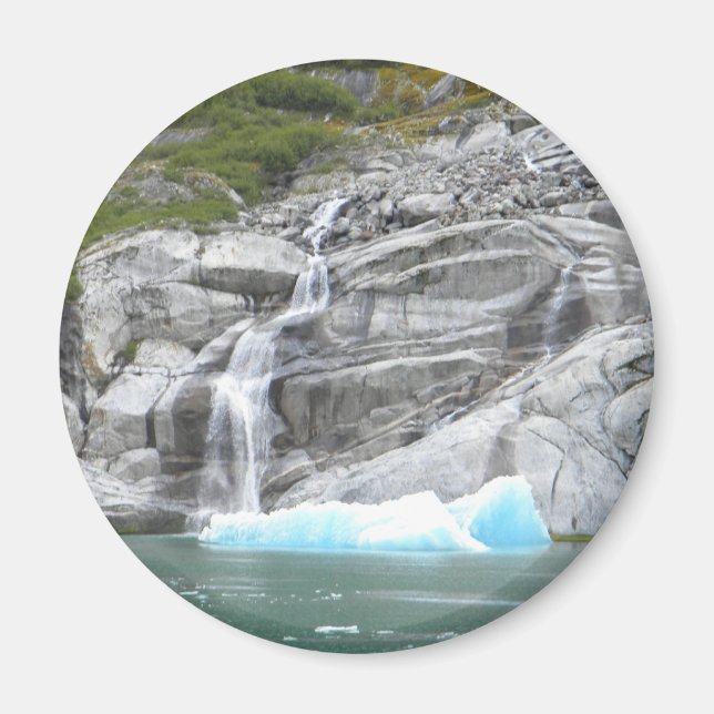 Waterfall and Iceberg Alaska Inside Passage Magnet (Front)