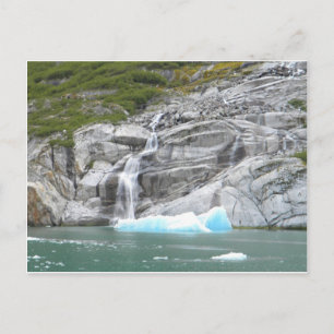 Waterfall and Iceberg Alaska Inside Passage Postcard