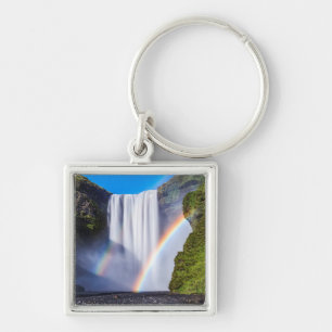 Waterfall and rainbow key ring