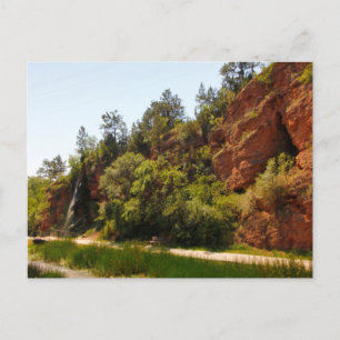 Waterfall and Trail, Hot Springs, South Dakota Postcard