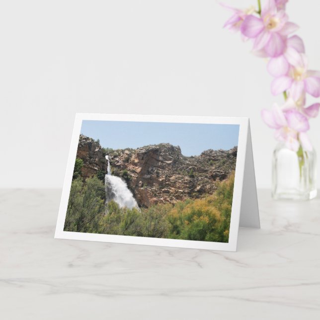Waterfall at Domeño Viejo, Valencia, Spain Card (Orchid)