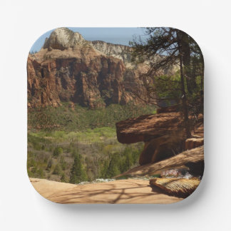 Waterfall at Emerald Pools in Zion National Park Paper Plate