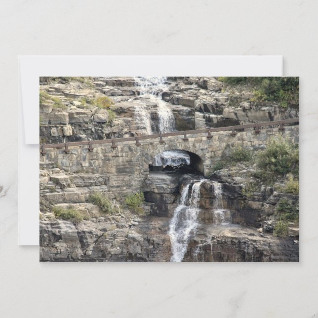 Waterfall at Glacier National Park Card (Front)