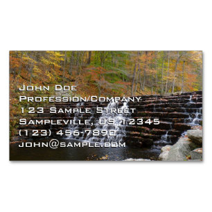 Waterfall at Laurel Hill State Park I Magnetic Business Card