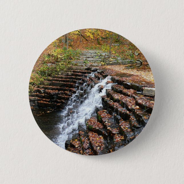 Waterfall at Laurel Hill State Park II 6 Cm Round Badge (Front)
