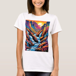 Waterfall at sunrise 1 T-Shirt