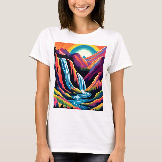 Waterfall at sunrise 4 T-Shirt (Front)