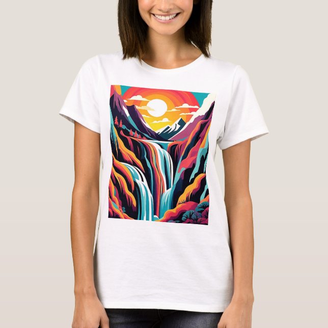 Waterfall at sunrise 5 T-Shirt (Front)