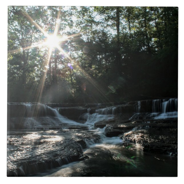 Waterfall at Sunrise Tile (Front)