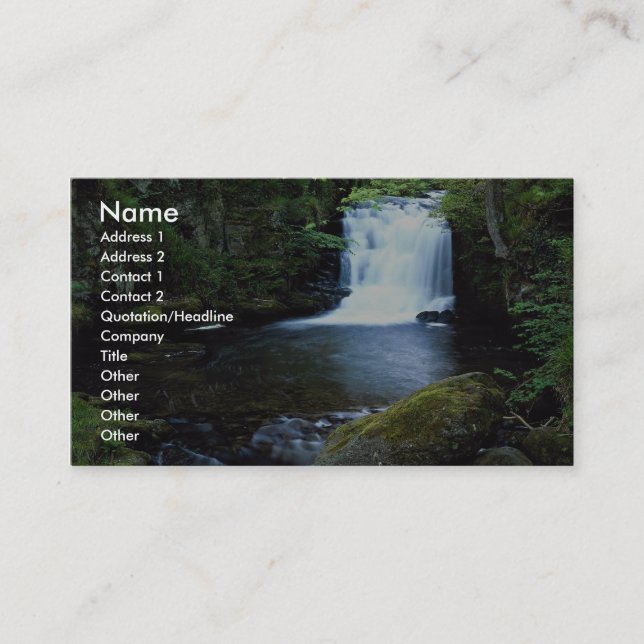 Waterfall at Watersmeet, North Devon, England Business Card (Front)