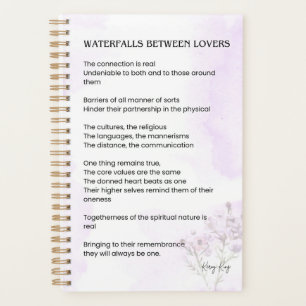 Waterfall Between Lovers Uplifting Poem Poster Planner