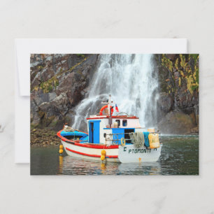 Waterfall & Boat Card