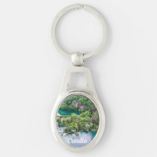 Waterfall cascade in Plitvice Lakes Park, Croatia Key Ring