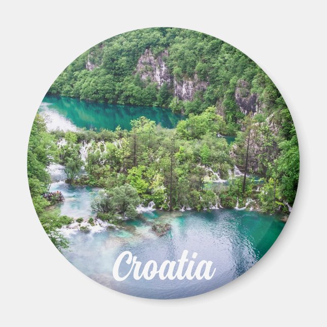 Waterfall cascade in Plitvice Lakes Park, Croatia Magnet (Front)