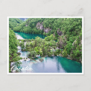 Waterfall cascade in Plitvice Lakes Park, Croatia Postcard