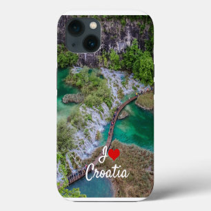 Waterfall cascade of Plitvice lakes park iPhone 13 Case