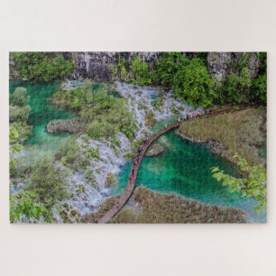 Waterfall cascade of Plitvice lakes park Jigsaw Puzzle