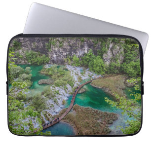 Waterfall cascade of Plitvice lakes park Laptop Sleeve