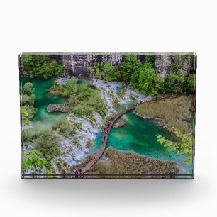 Waterfall cascade of Plitvice lakes park Photo Block