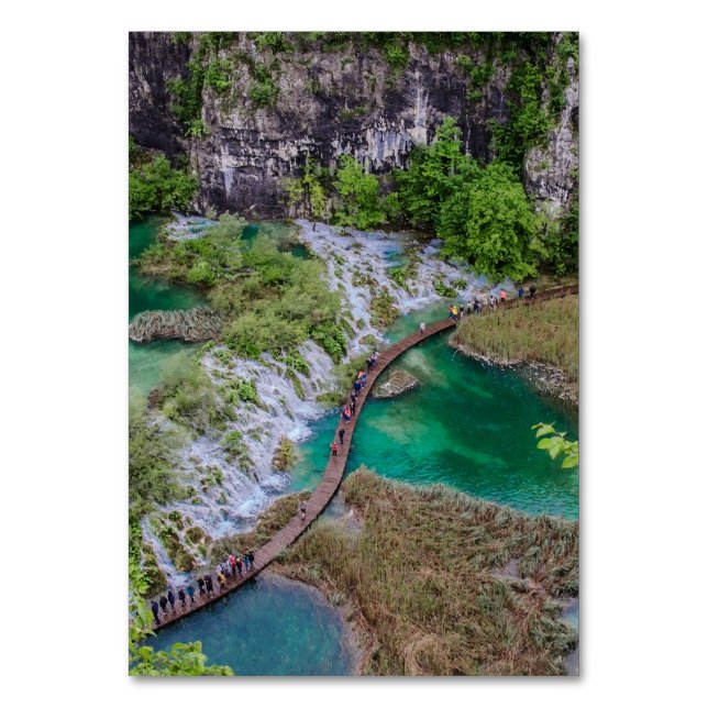 Waterfall cascade of Plitvice lakes park Table Number (Front)