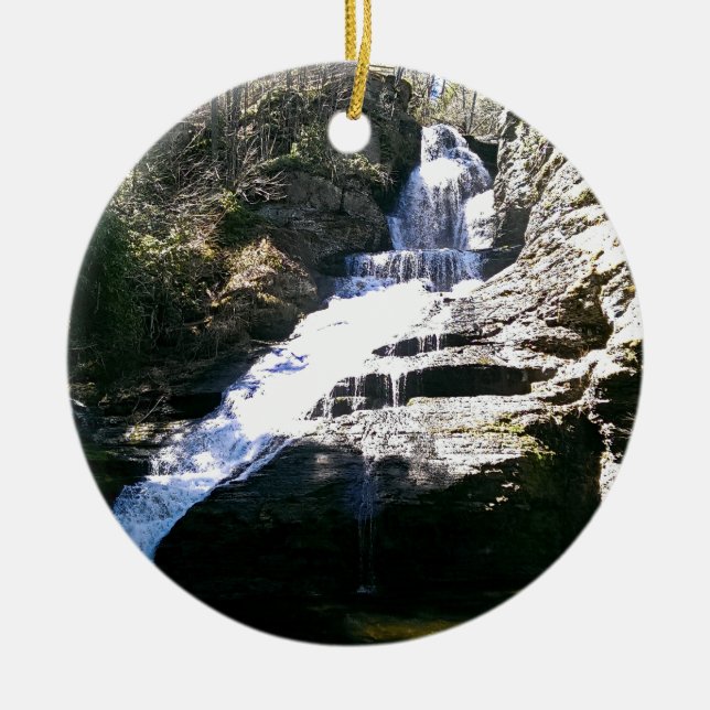 Waterfall Ceramic Tree Decoration (Front)