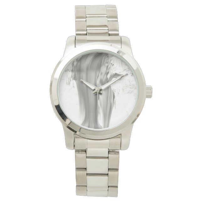 Waterfall Classic Watch Cool Silver Dad For Him (Front)