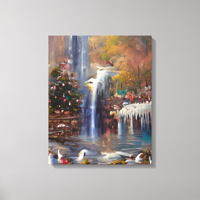 Waterfall - Colourful Abstract Painting Canvas Pri Print (Front)