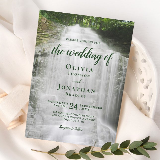 Waterfall Country Outdoor Wedding Invitation (Creator Uploaded)