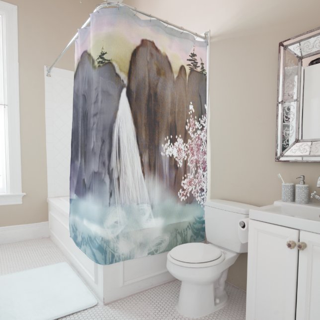 Waterfall Custom Shower Curtain (In Situ)