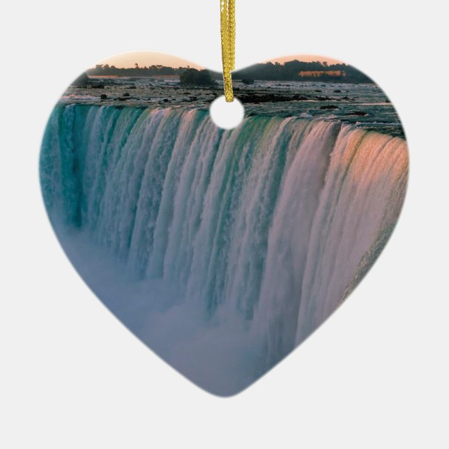 Waterfall Falling Love Niagara Ontario Canada Ceramic Tree Decoration (Front)